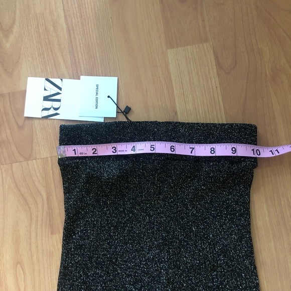 High waisted black and gold metallic knit pants - Picture 7 of 7